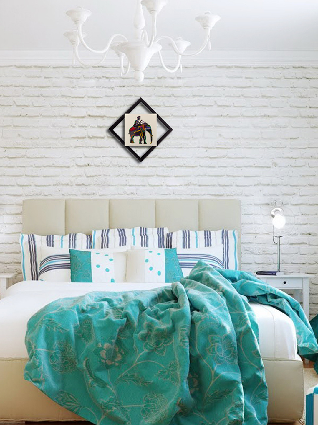 eCraftIndia Multicoloured Elephant UV Wall Art