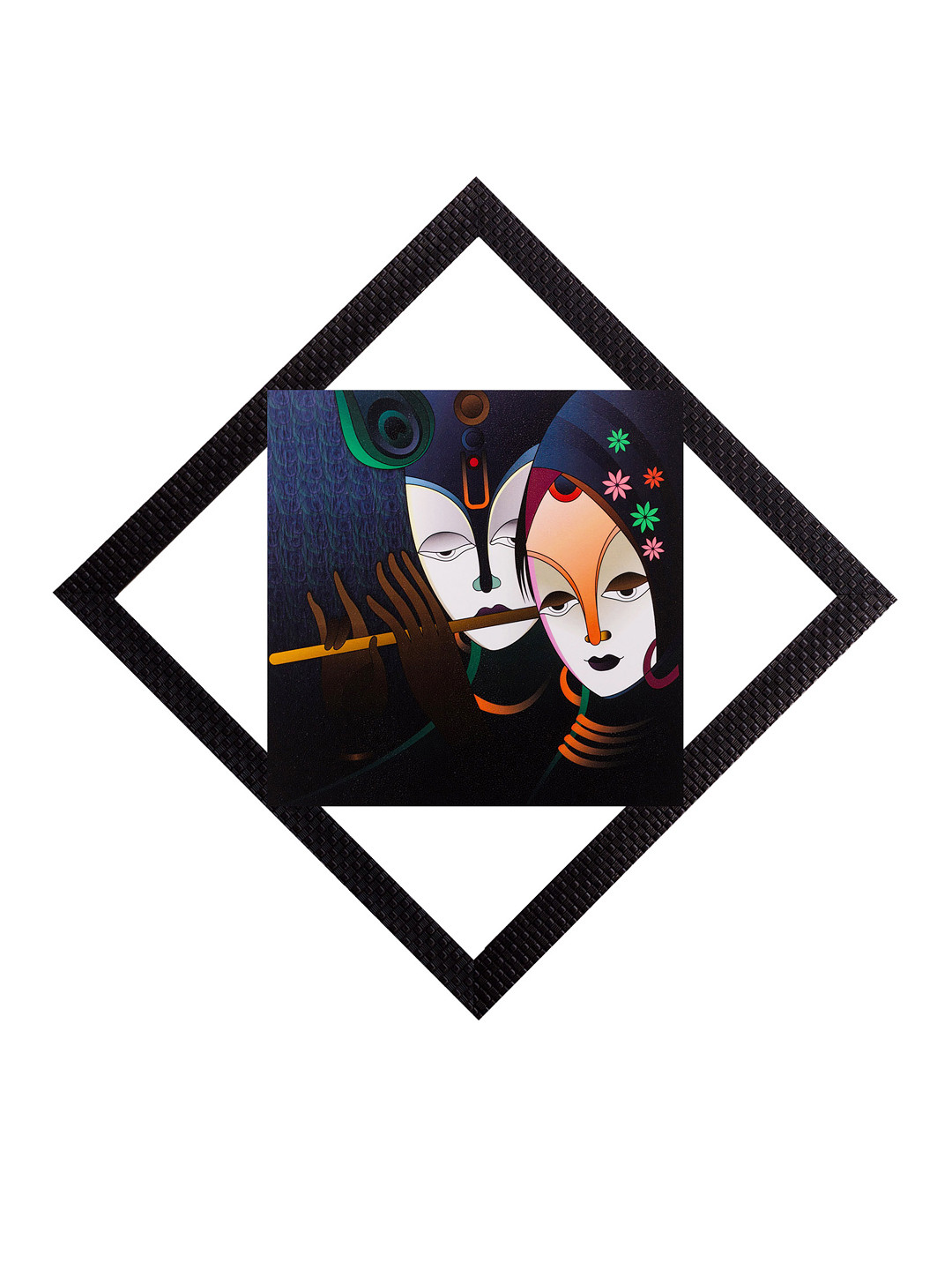 eCraftIndia Multicoloured Radha & Krishna UV Wall Art