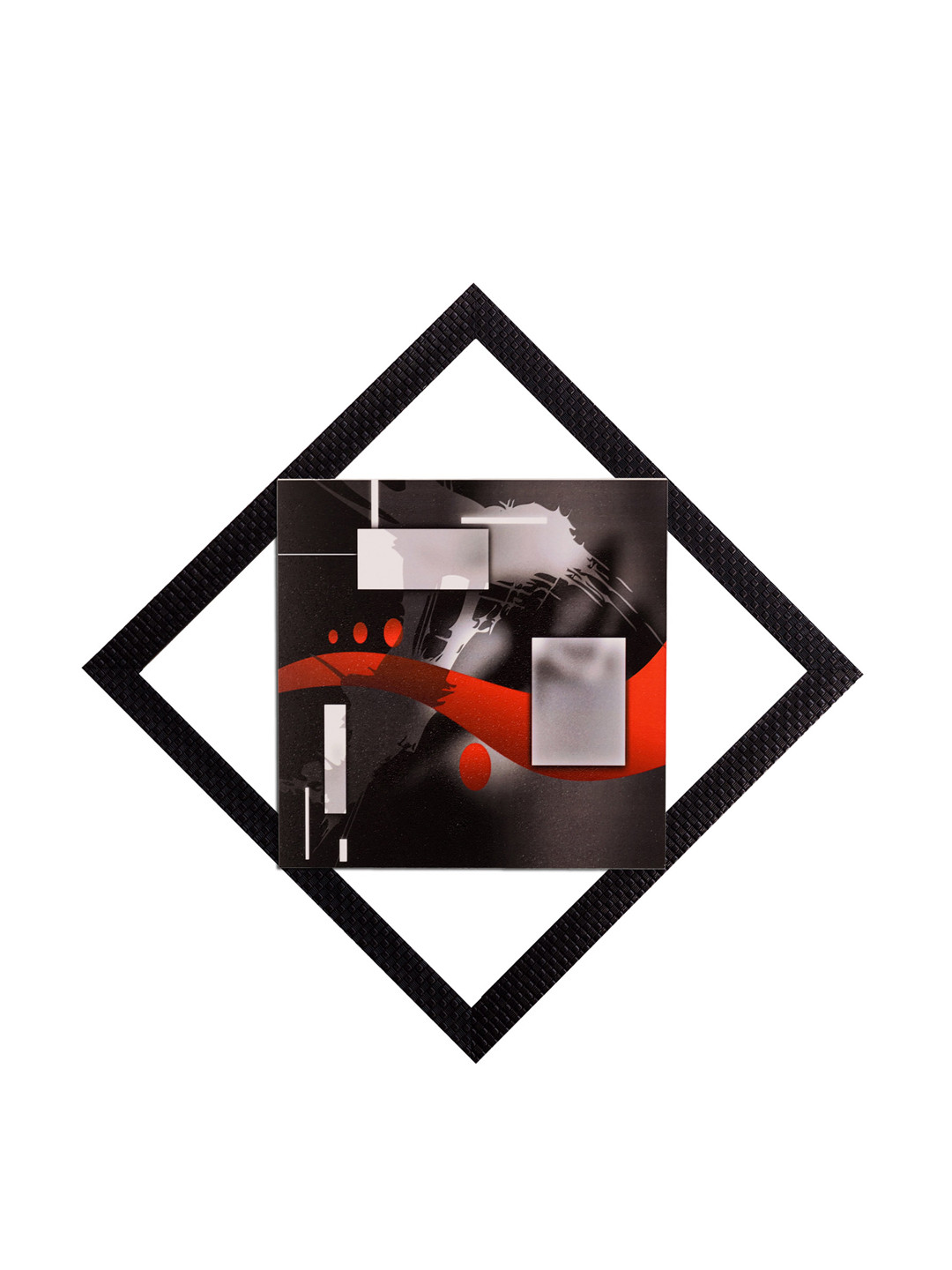 eCraftIndia Abstract Satin Wood Wall Triangle Paintings Wall Art -11.8x11.8In