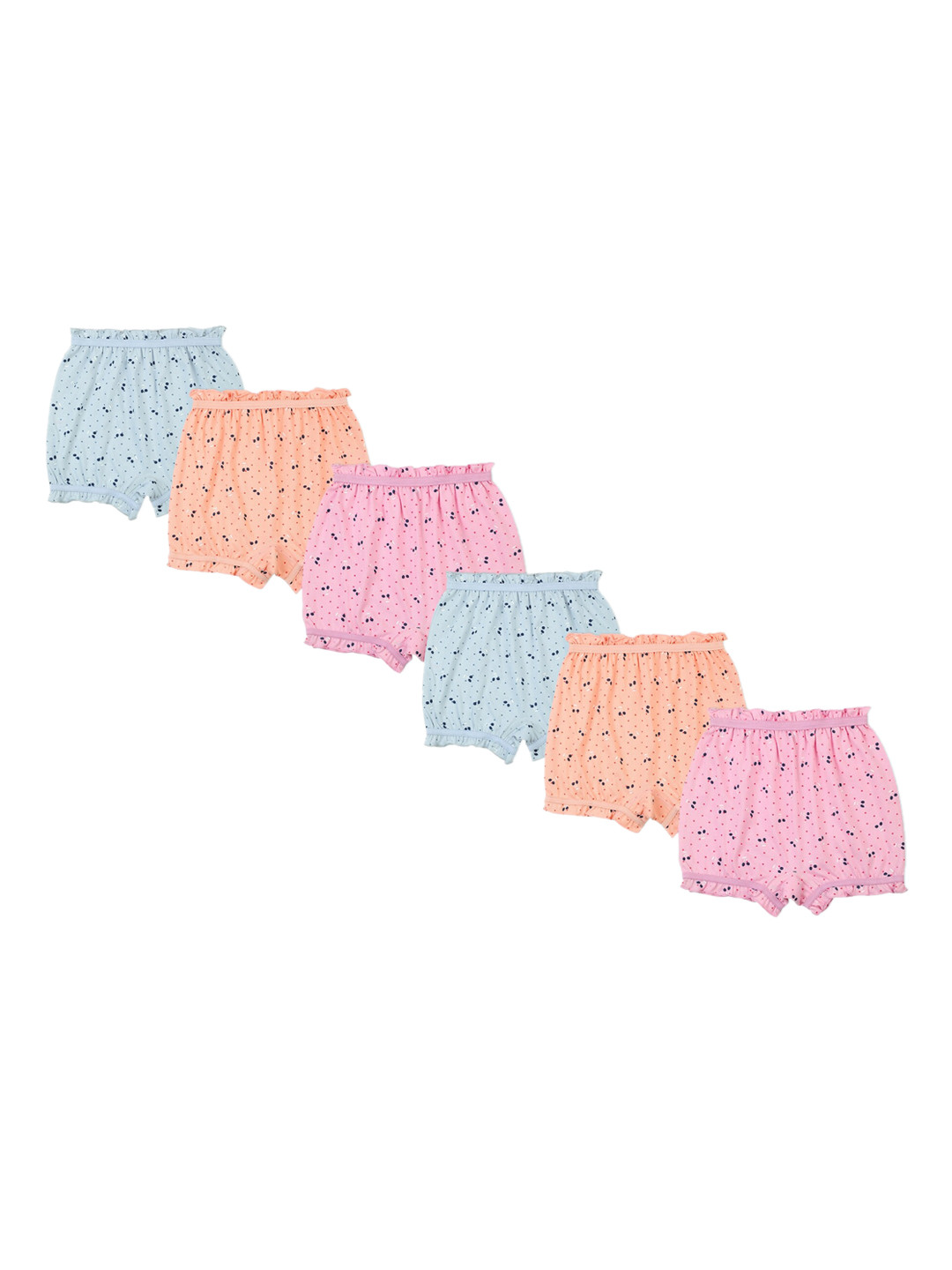 Red Rose Girls Pack Of 6 Printed Cotton Basic Briefs BLOOMER233PO6