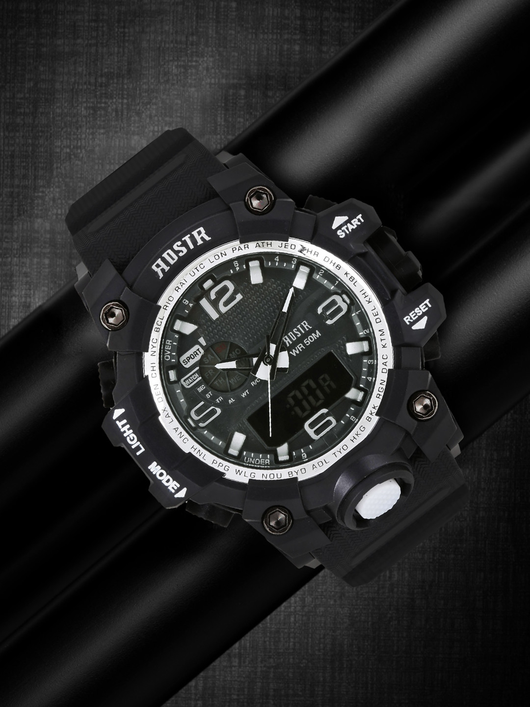 RDSTR Men Charcoal Grey Chronograph Digital & Analogue Watch MFB-PN-WTH1606-B