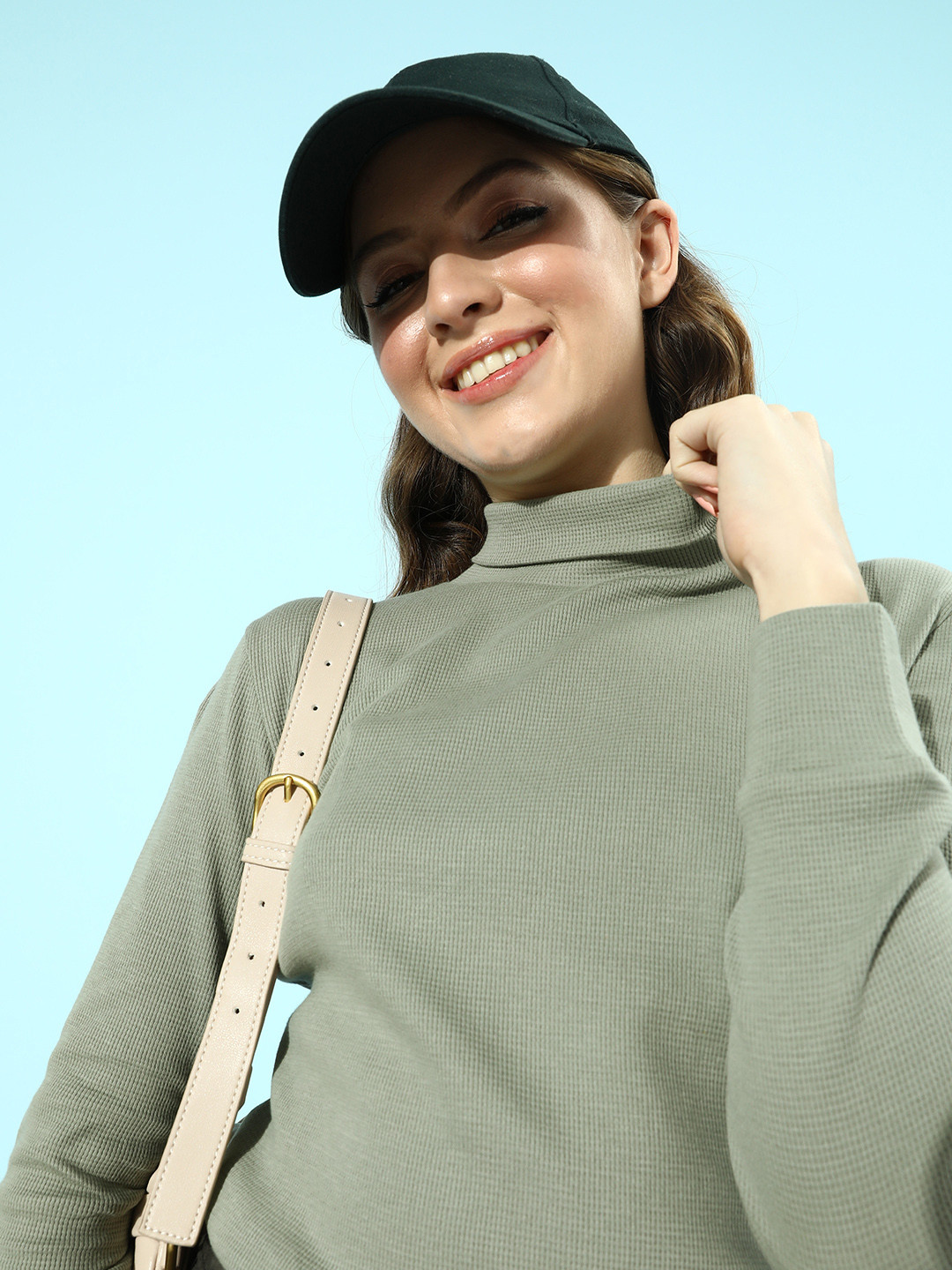 STREET 9 Women Beautiful Grey Solid Knitted Top