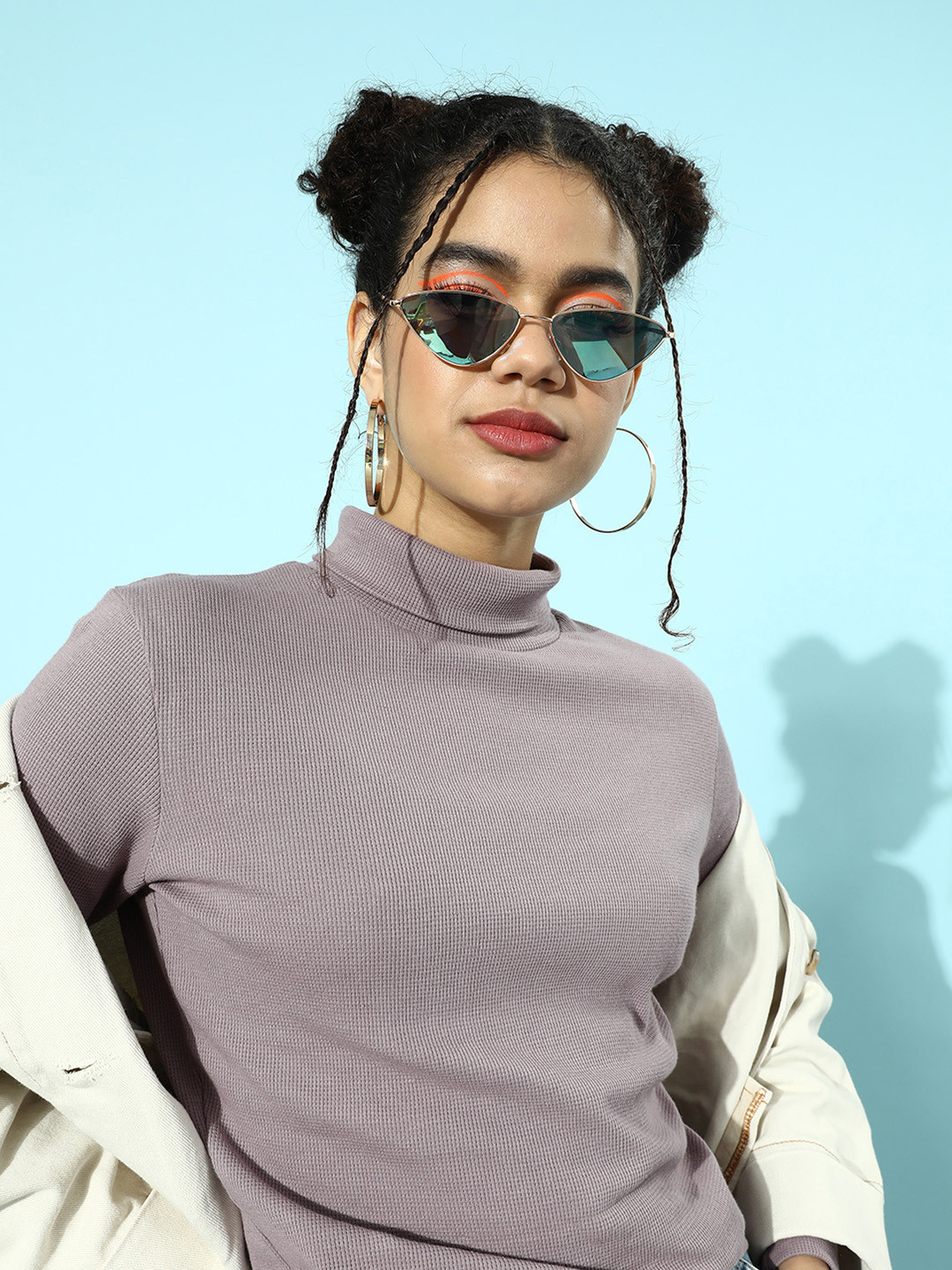 STREET 9 Women Beautiful Grey Solid Knitted Top