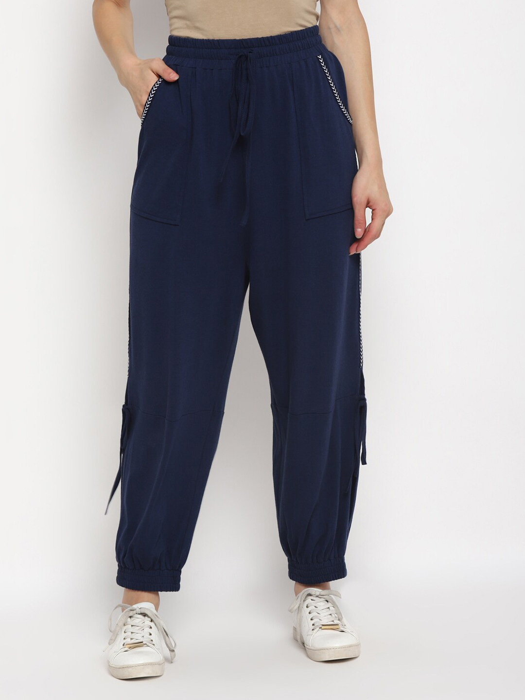 Taurus Women Navy Blue Palazzos