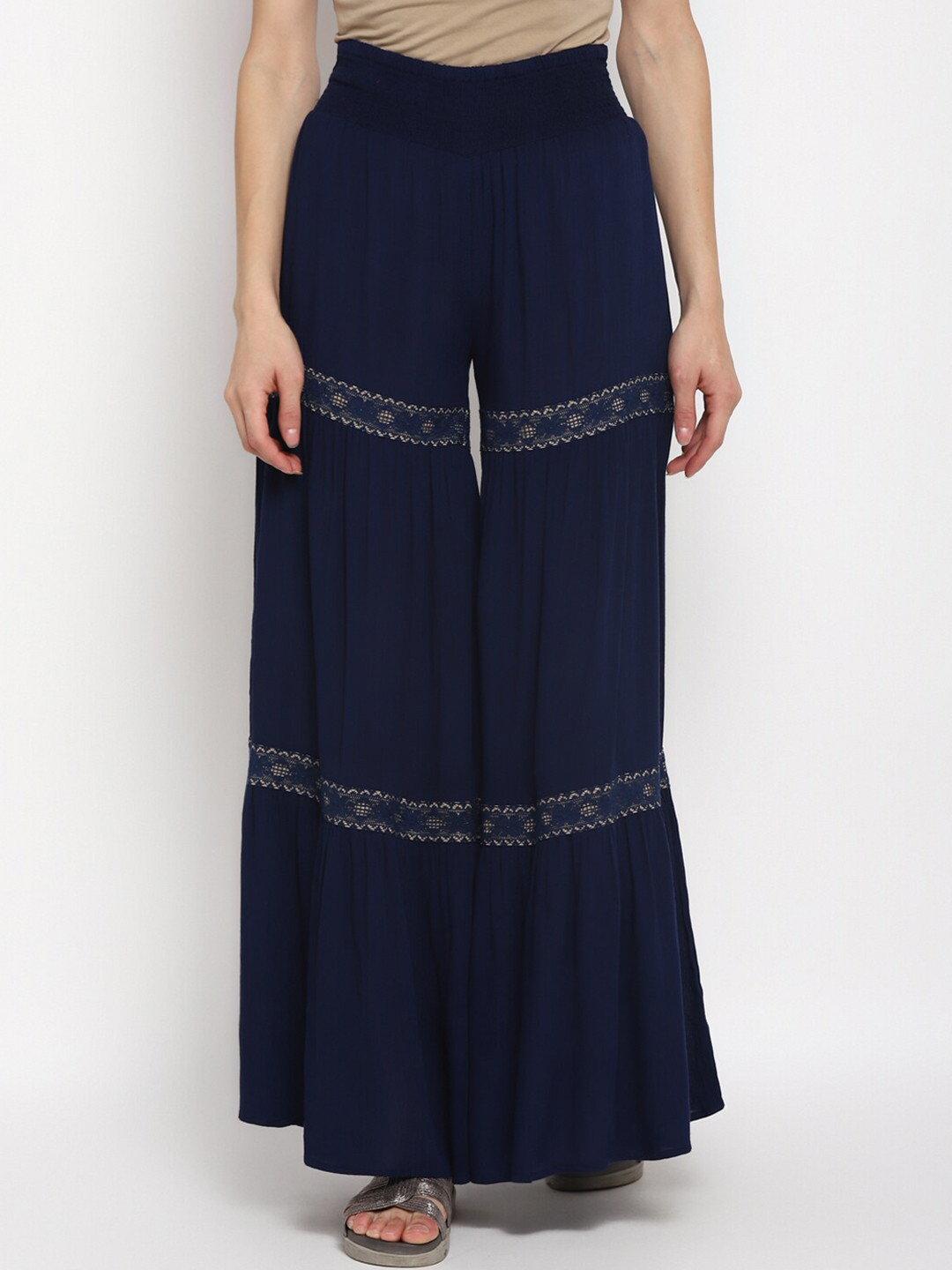 Taurus Women Blue Flared Palazzos