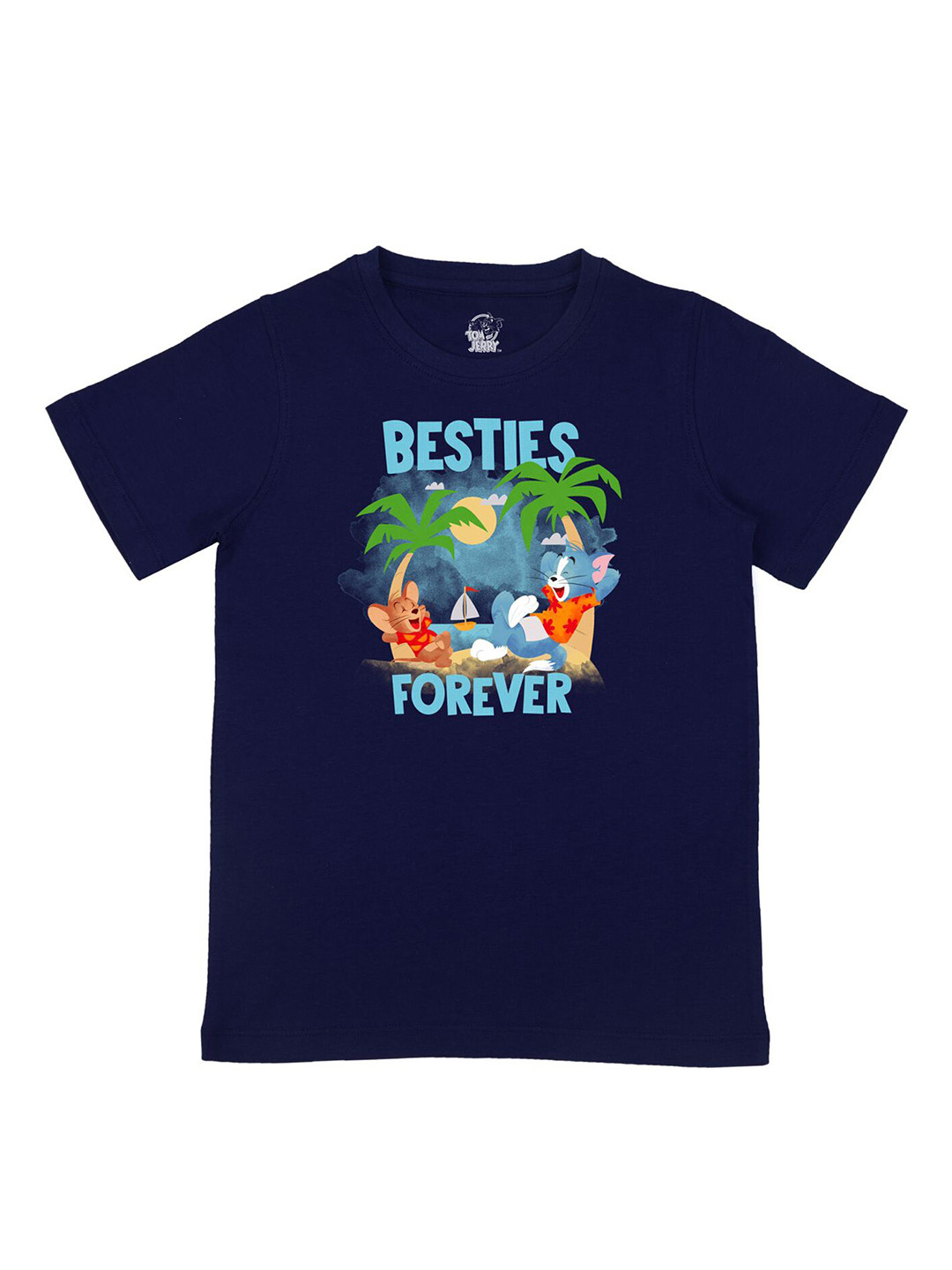 Tom & Jerry by Wear Your Mind Boys Navy Blue Printed T-shirt