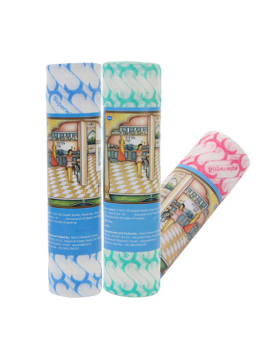 Superwipe Set Of 3 White Reusable & Washable Multi-Purpose Household Sheets