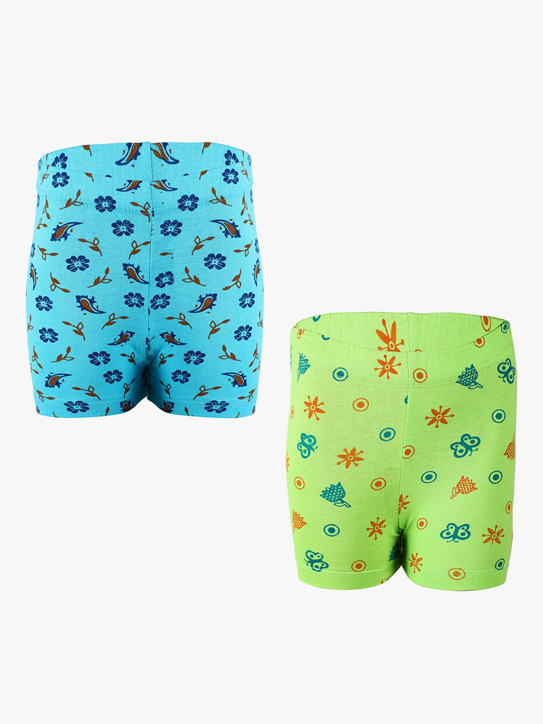 SAVAGE Girls Pack of 2 Assorted Printed Pure Cotton Shorts