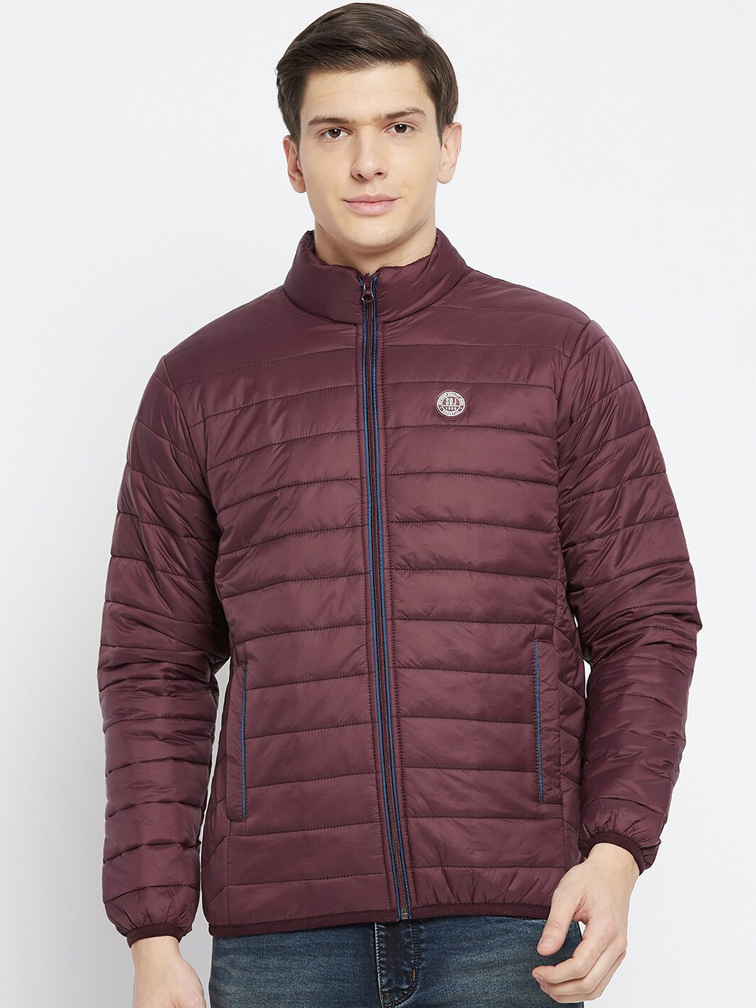 Duke Men Maroon pavement Colourblocked Padded Jacket