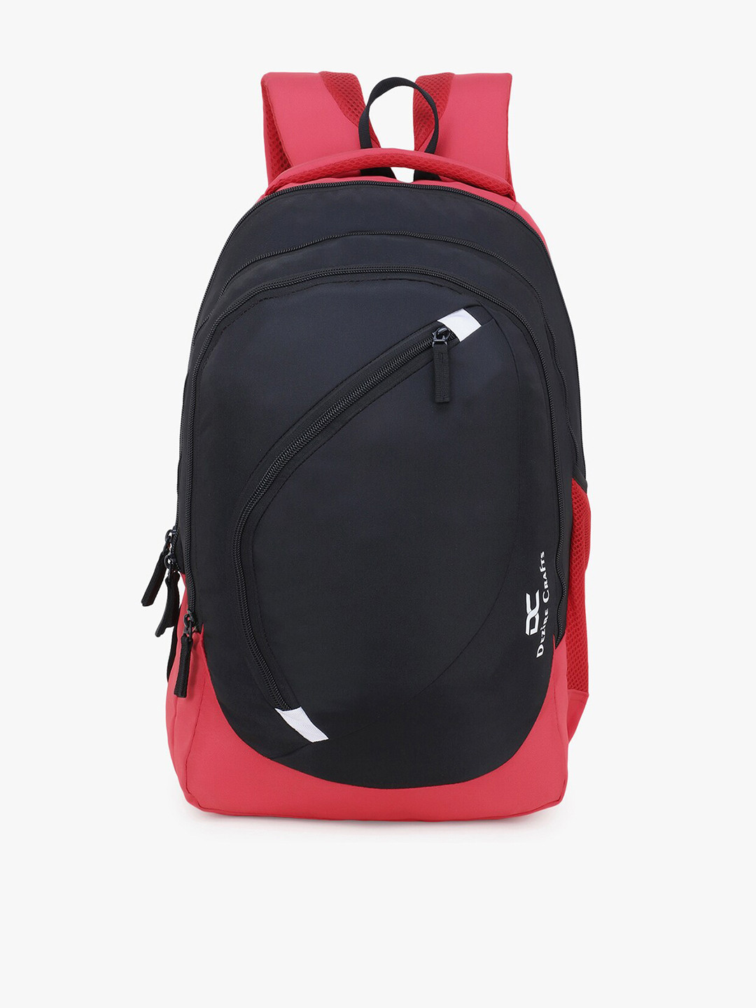 Dezire Crafts Unisex Black & Pink Brand Logo Embellished Backpack