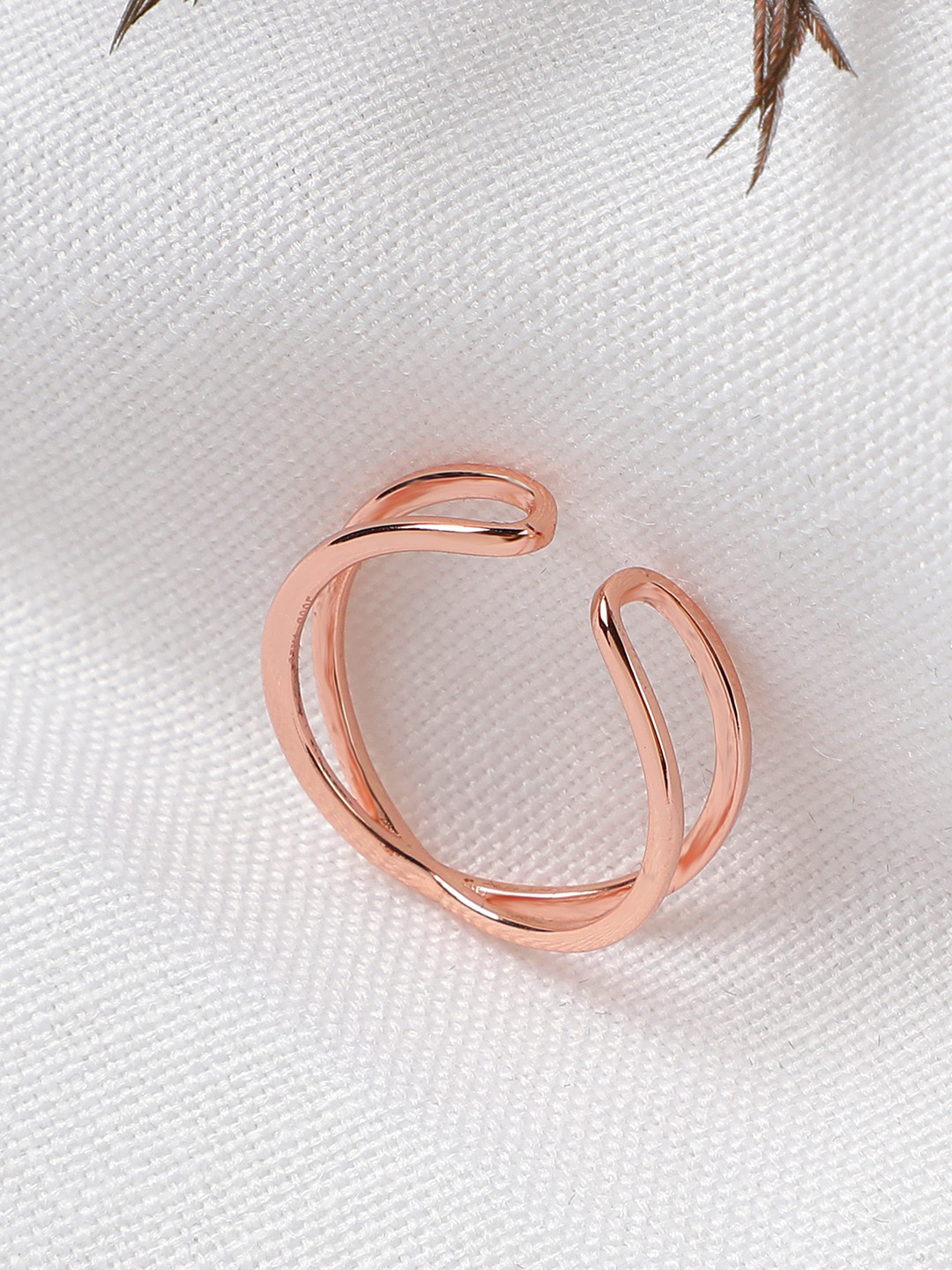 GIVA 925 Sterling Silver Rose Gold Plated Weave Ring