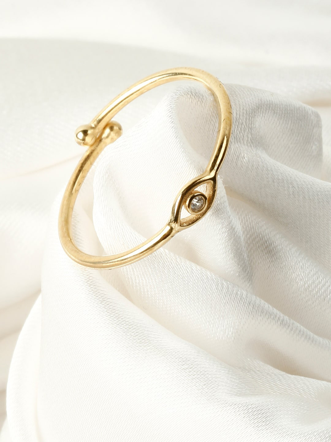 GIVA 925 Silver Golden Delicate Evil Eye Ring