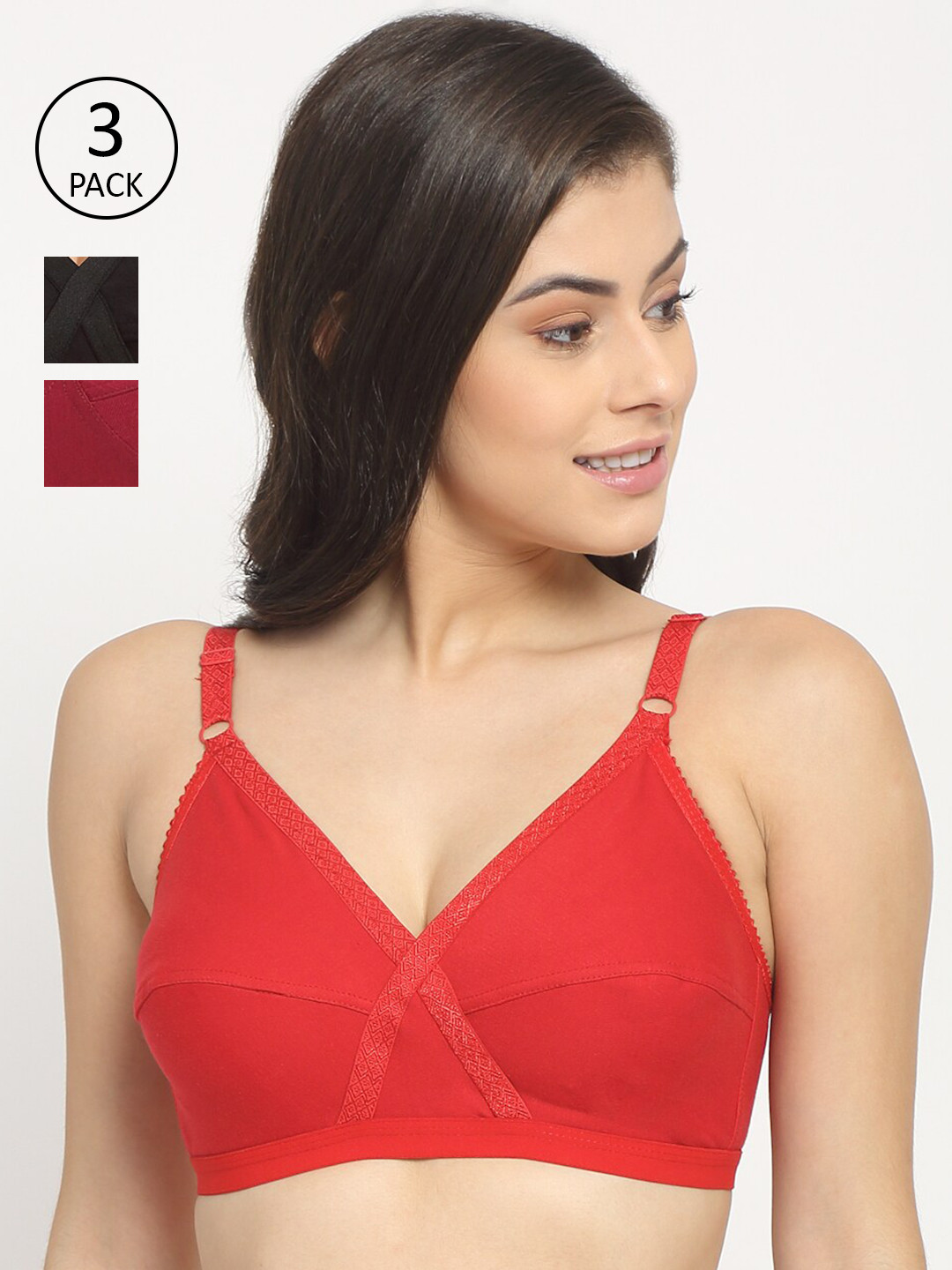 Friskers Pack of 3 Cotton Bra 2O-312-01-312-03-314-14-30