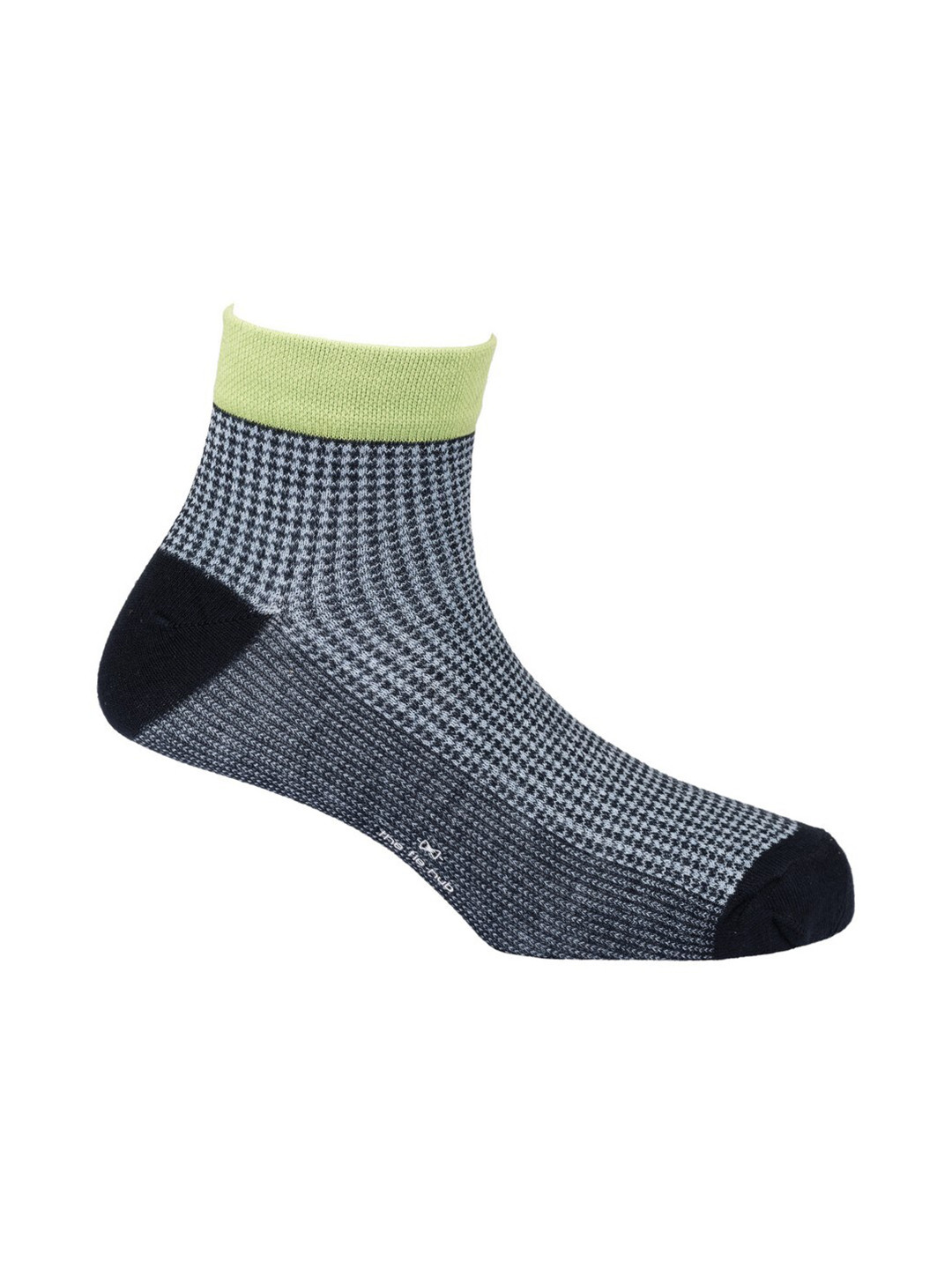 The Tie Hub Men Navy Blue & Green Houndstooth Ankle Length Socks