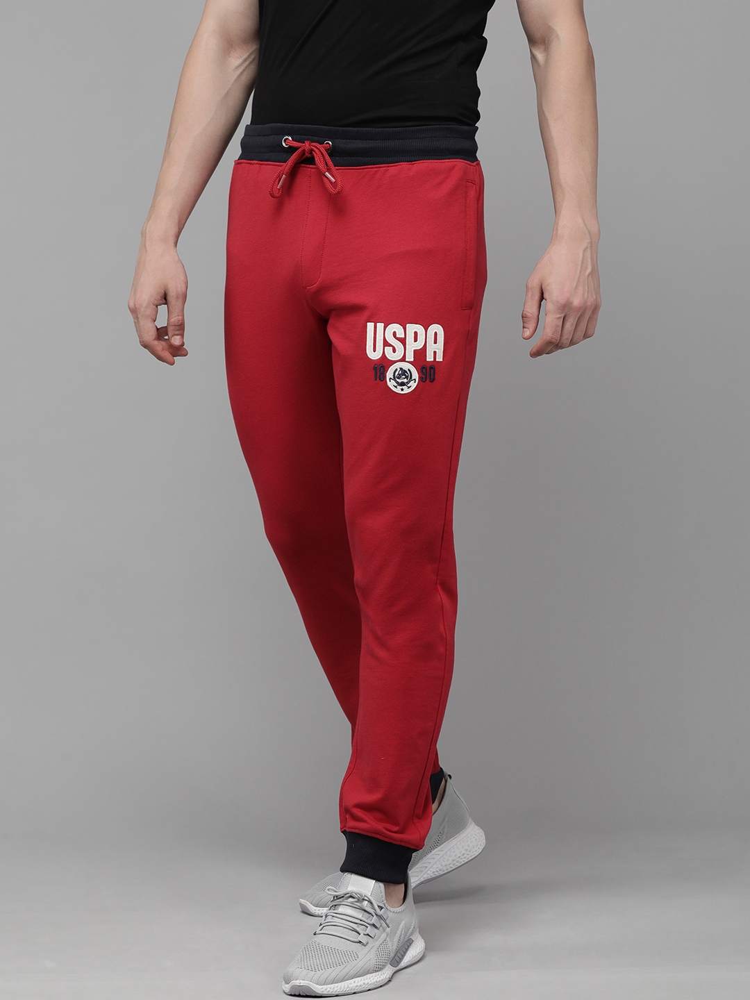 Buy U.S. Polo Assn. Denim Co. Red Solid Slim Fit Joggers - Track
