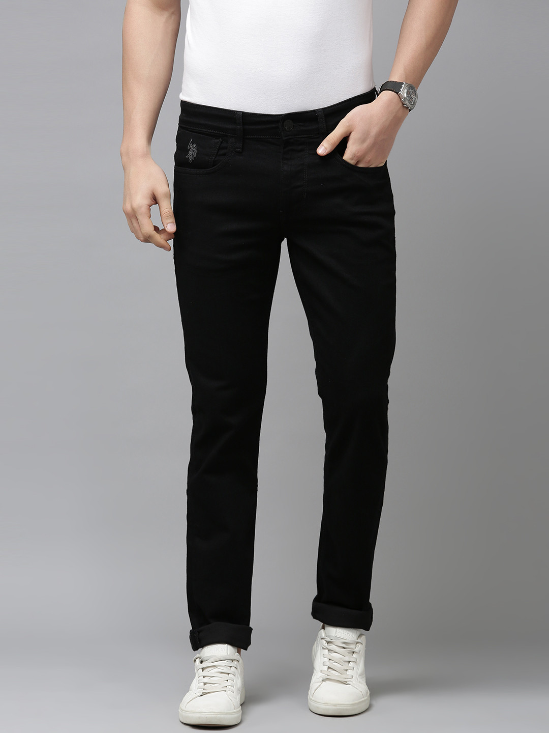 U S Polo Assn Denim Co Men Black Skinny Fit Stretchable Jeans
