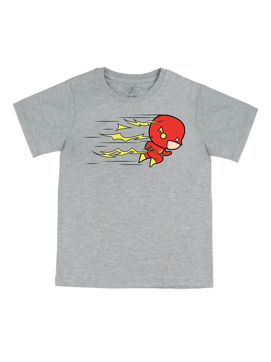 DC by Wear Your Mind Boys Grey Flash Printed Pure Cotton T-shirt