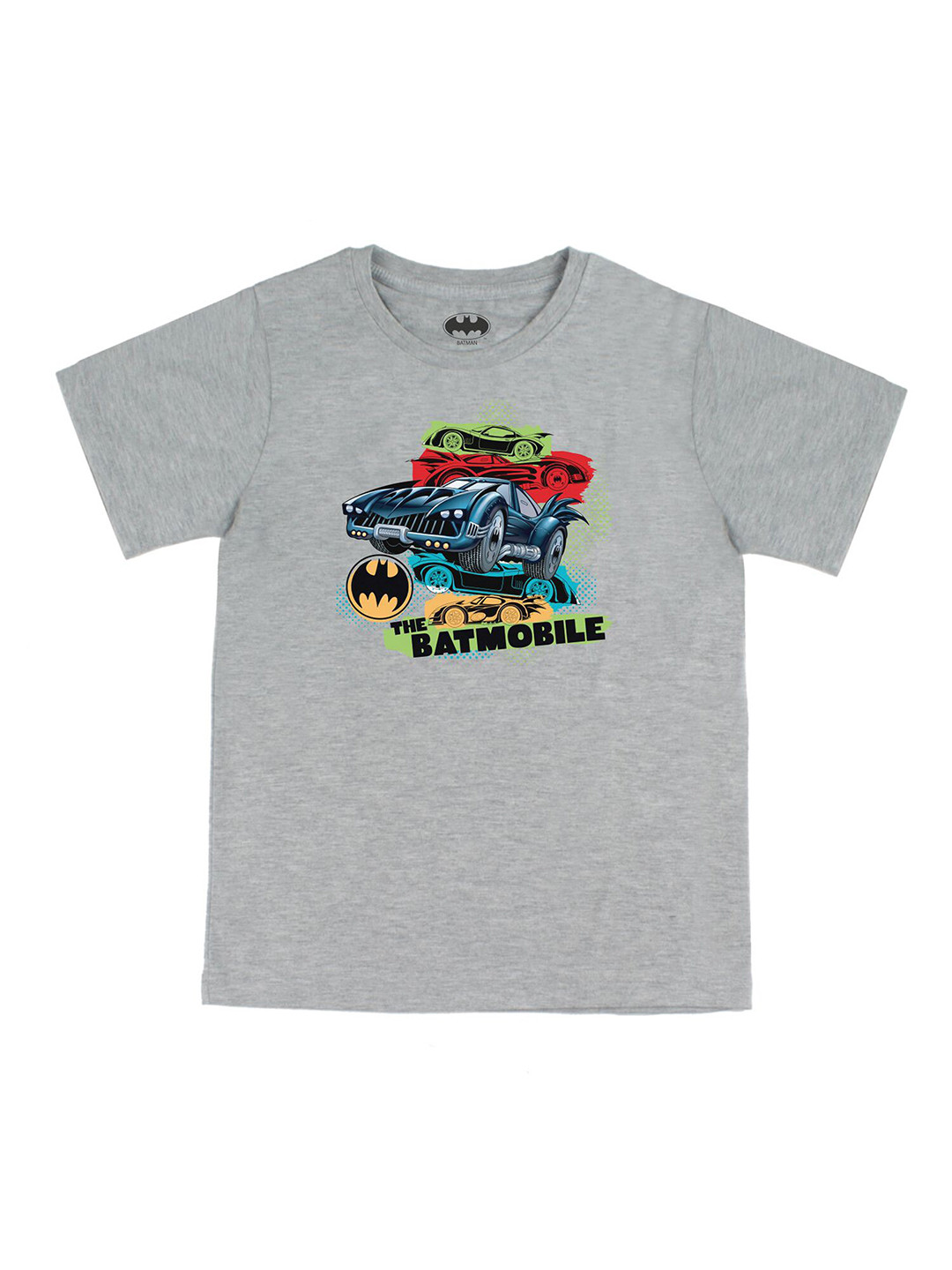 DC by Wear Your Mind Boys Grey Batman Printed V-Neck Applique T-shirt