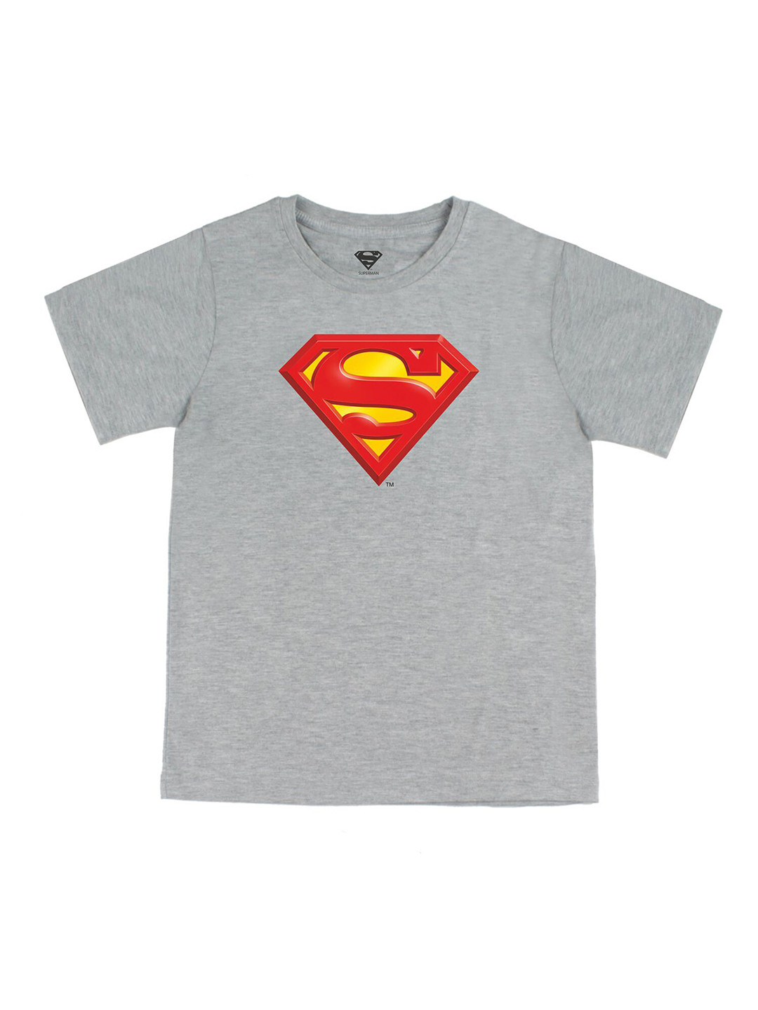 DC by Wear Your Mind Boys Grey Superman Printed V-Neck Applique T-shirt