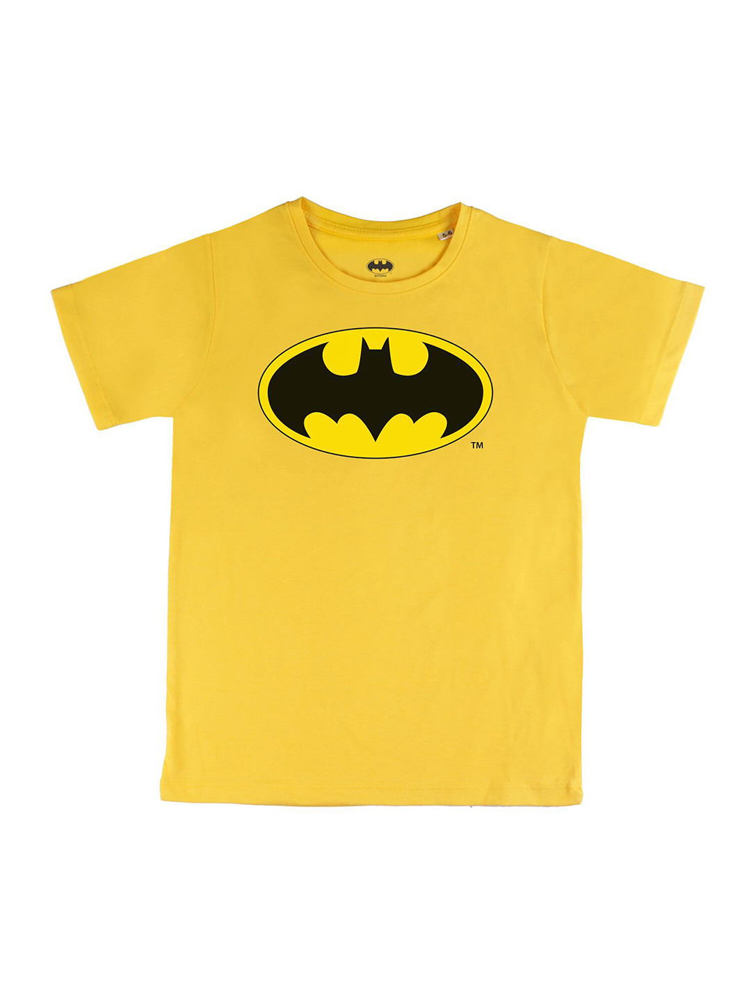 DC by Wear Your Mind Boys Yellow Batman Printed Cotton T-shirt