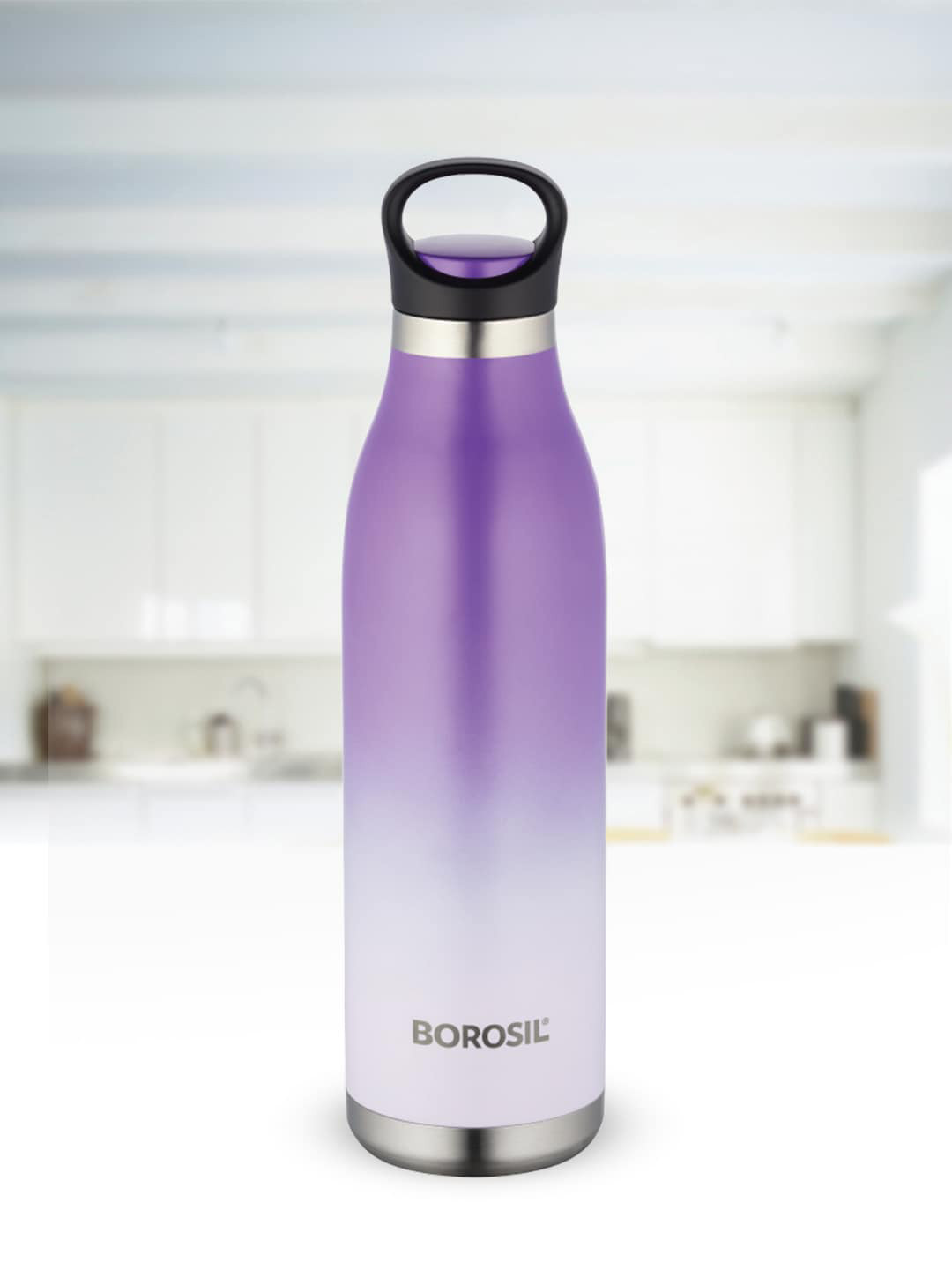 BOROSIL Violet Colourblocked Stainless Steel Double Wall Vacuum Flask - 700ml