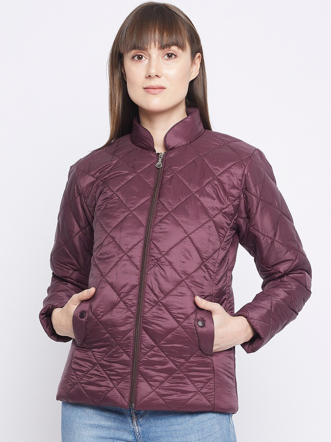 Adobe Women Burgundy Lightweight Quilted Jacket