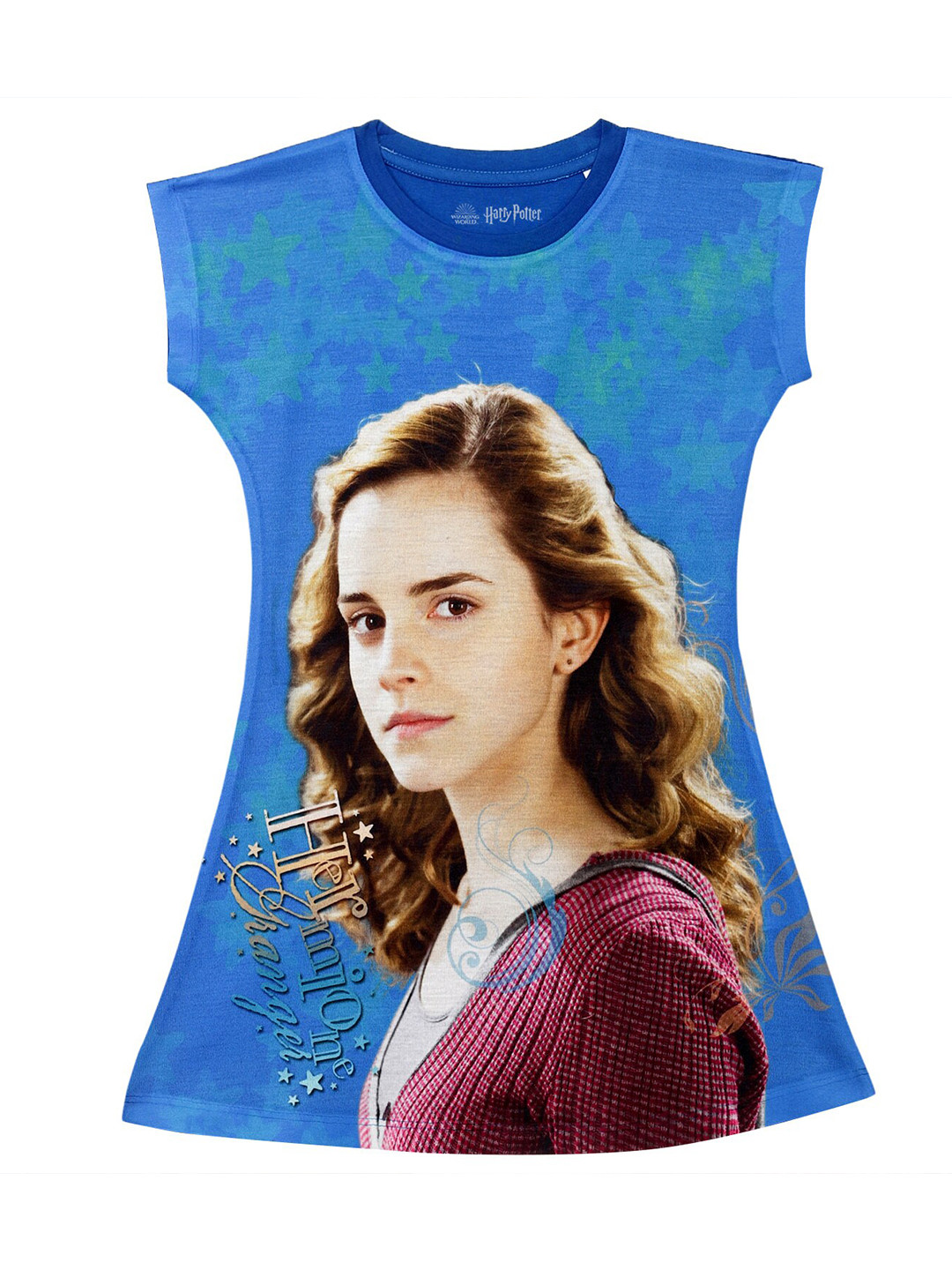 Harry Potter by Wear Your Mind Girls Blue Harry Potter Printed A-Line Dress