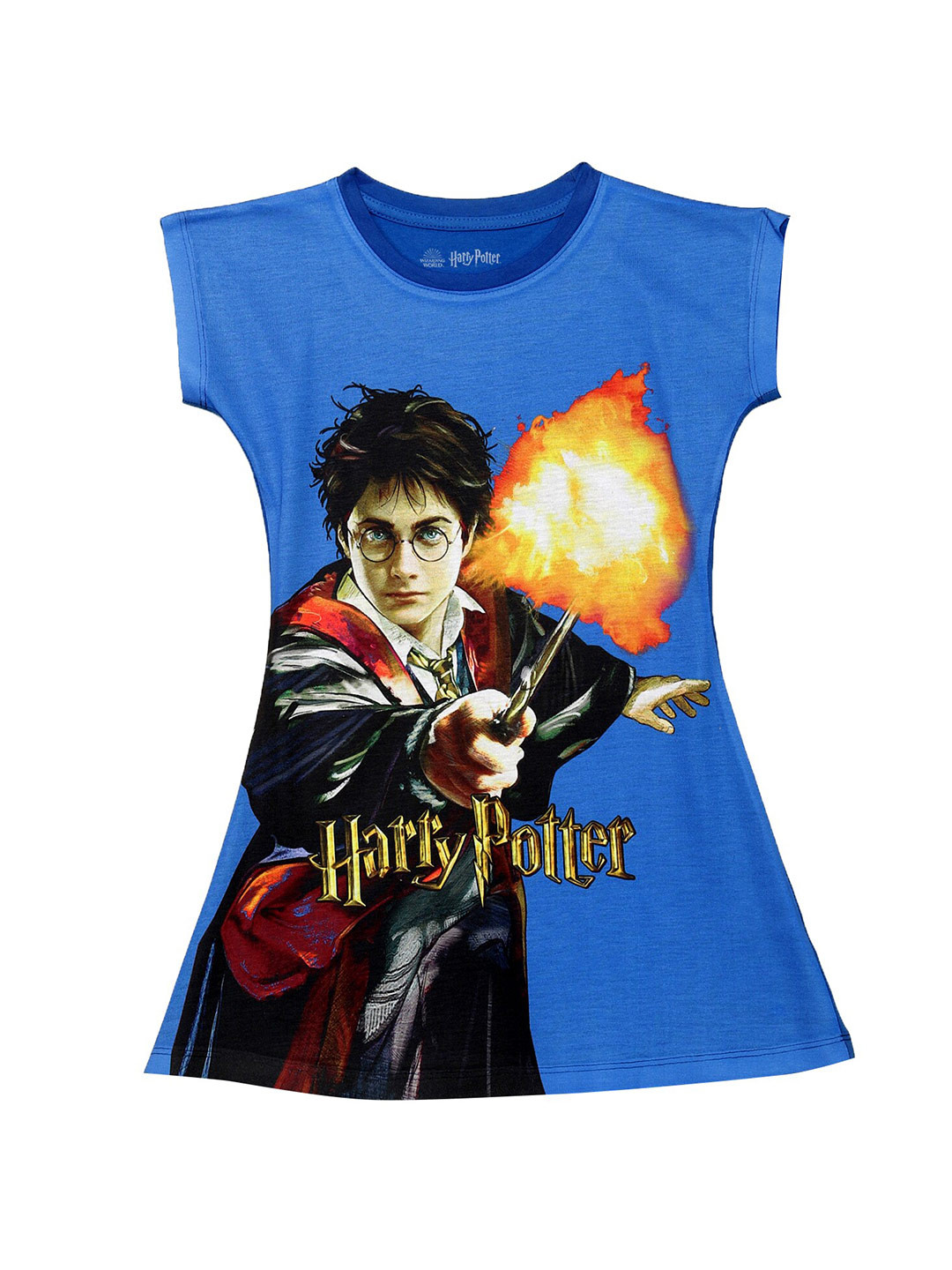 Harry Potter by Wear Your Mind Girls Blue Harry Potter Printed T-shirt Dress