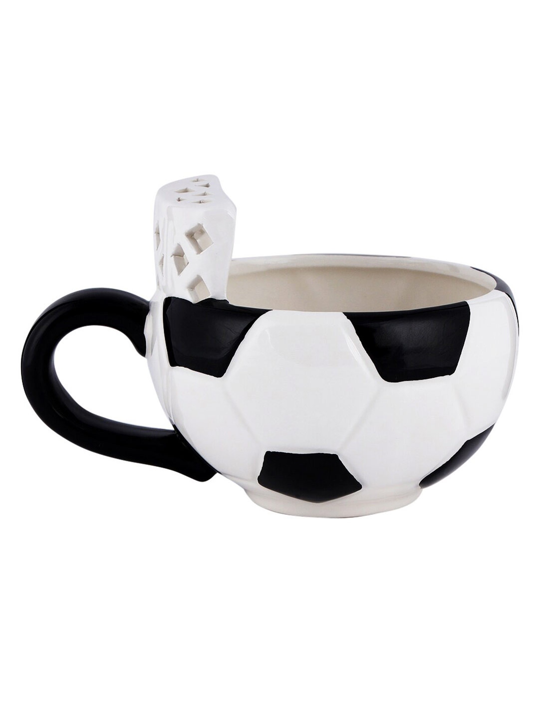 BonZeaL White & Black 3D Ceramic Football Coffee Mug