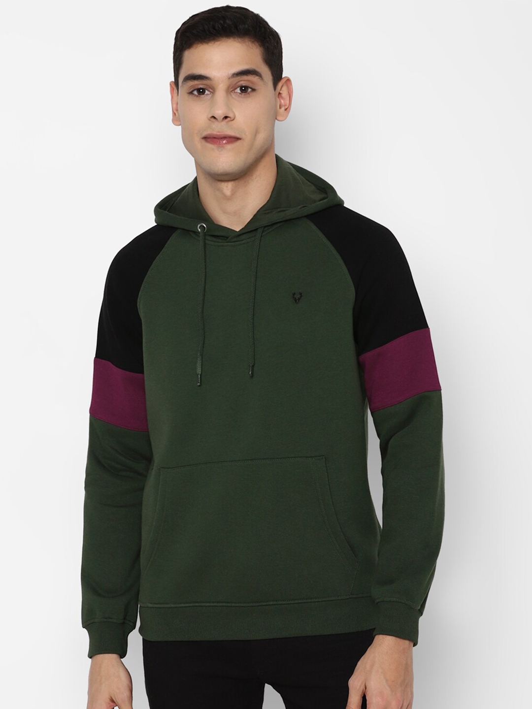 Allen Solly Men Green Hooded Sweatshirt