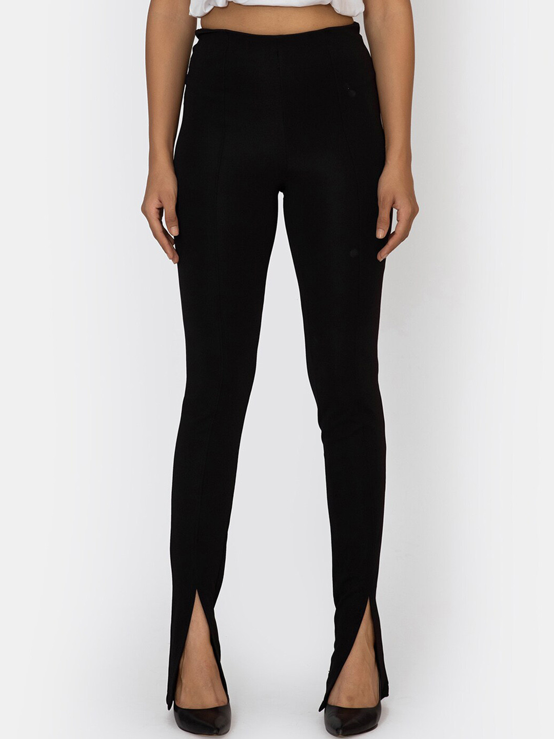 KLAS NOBL Women Black High-Rise Skinny Trousers