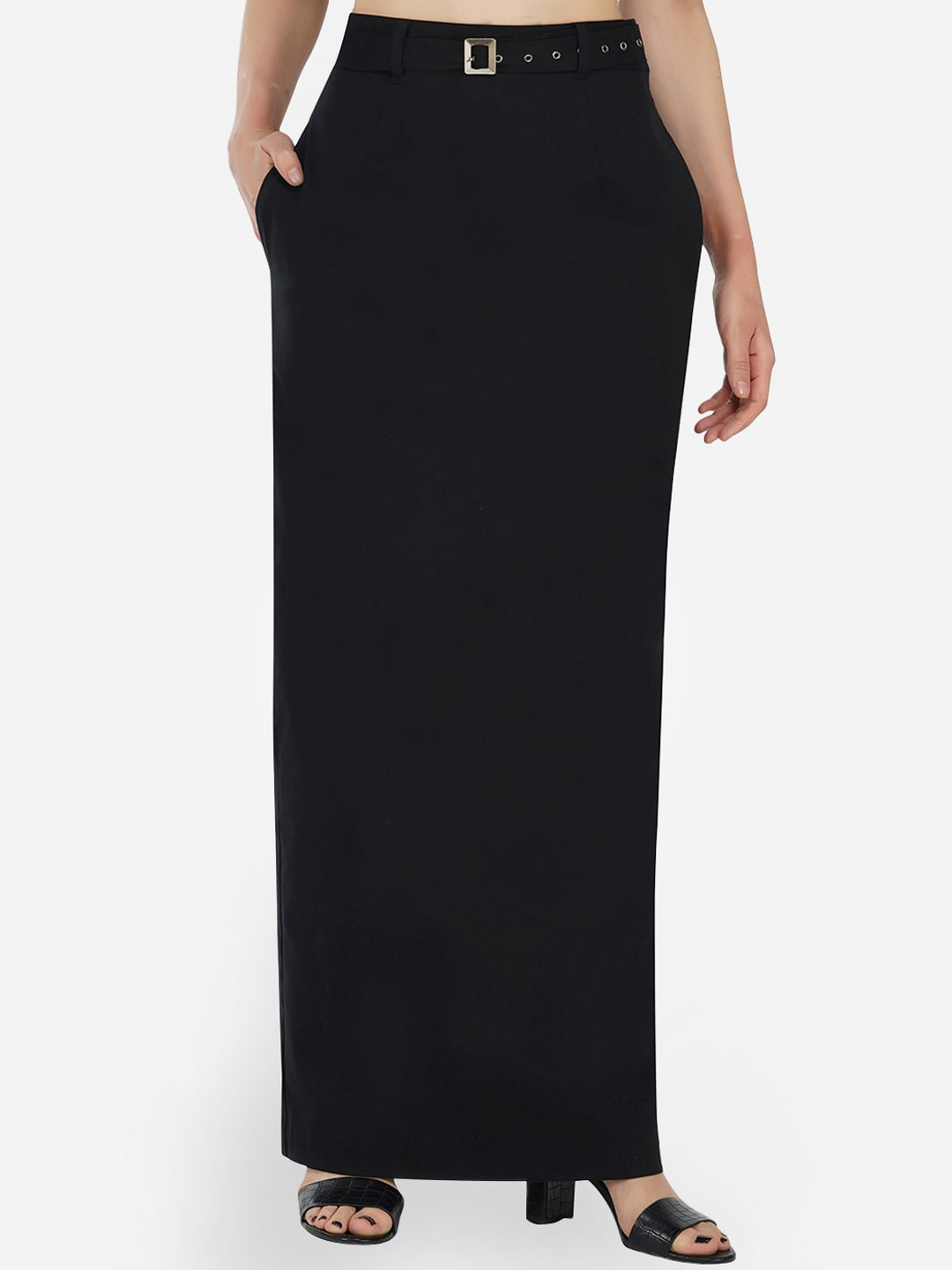 KLAS NOBL Women Black Solid Maxi Skirt