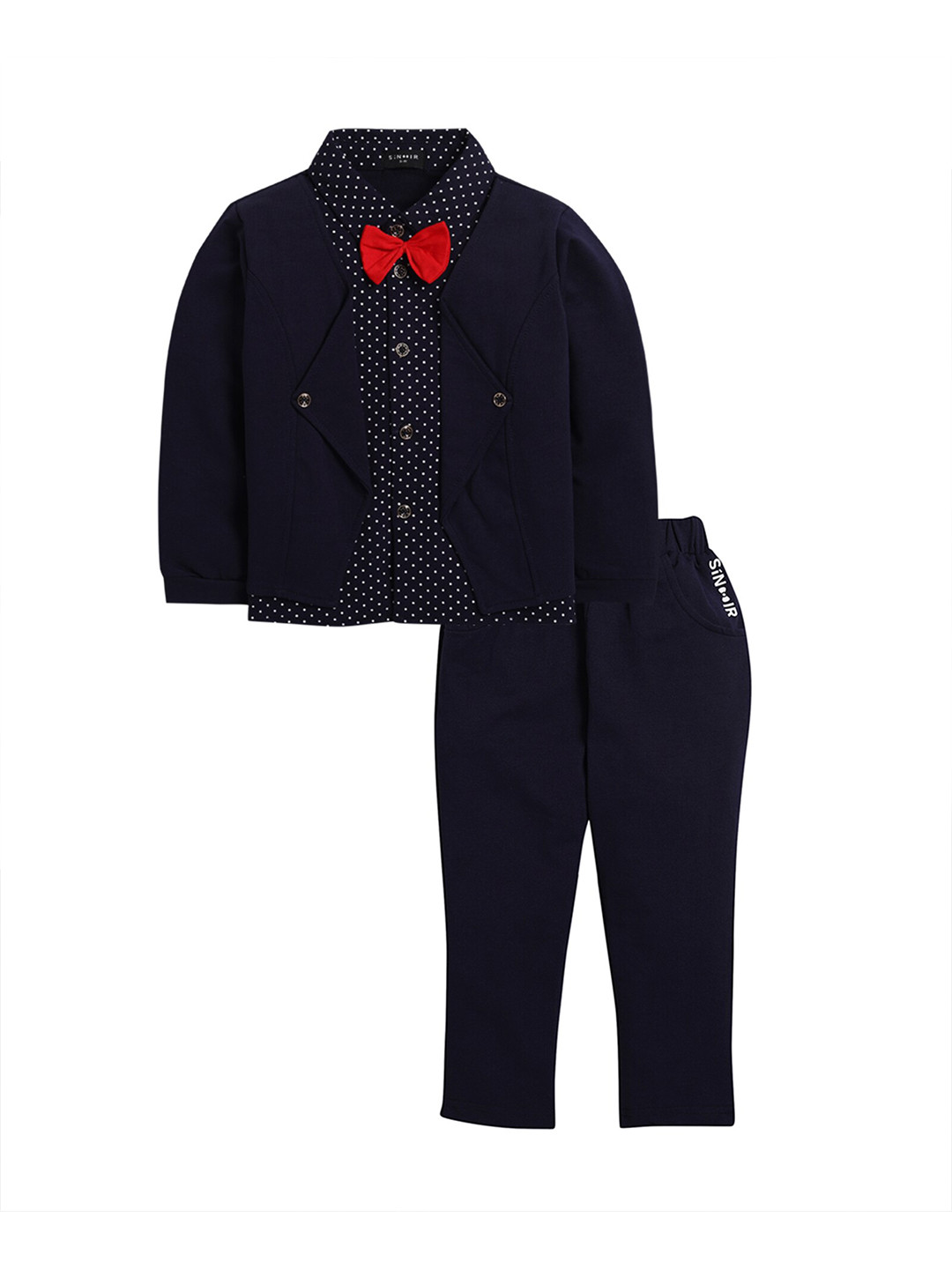 Hopscotch Boys Blue & Red Shirt with Pyjamas & Blazer