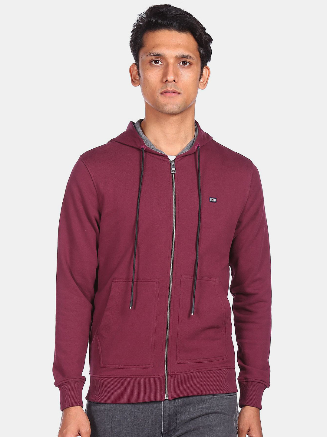 Arrow Sport Men Burgundy Sweatshirt