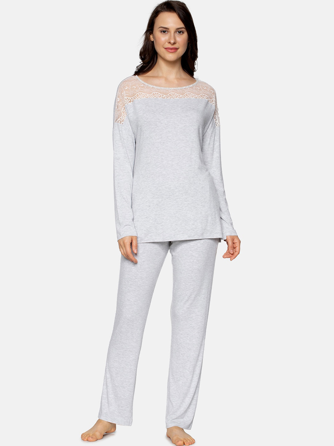 Triumph Amourette 01 Long Sleeve Soft Fabric Sustainable Pyjama Set