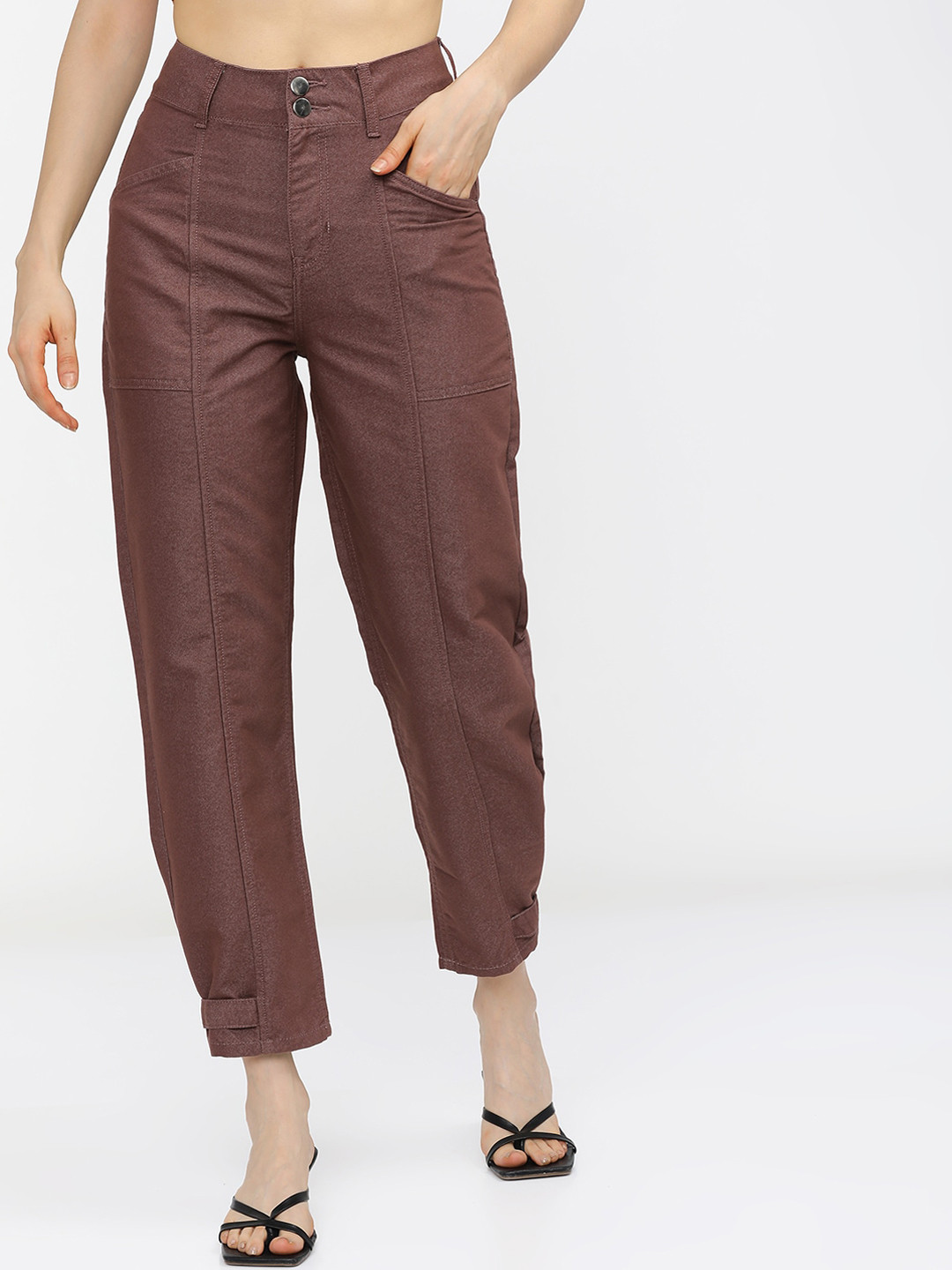 Tokyo Talkies Women Maroon Regular Fit Jeans