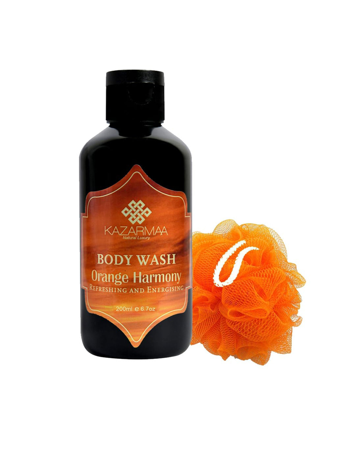 KAZARMAA Transparent Refreshing & Energizing Orange Harmony Shower Gel 200 Ml