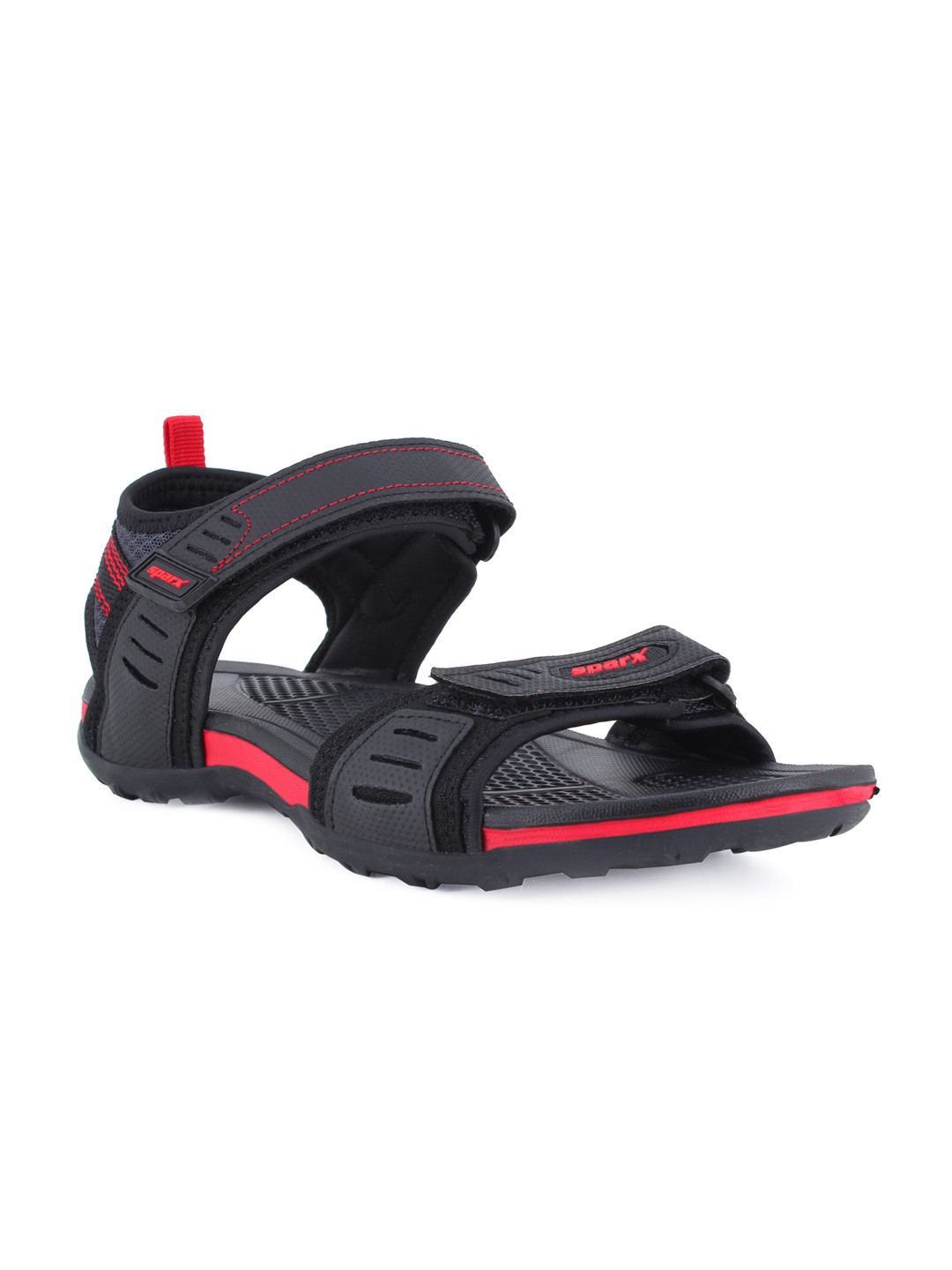 Sparx Men Black & Red Solid Floater Sandals
