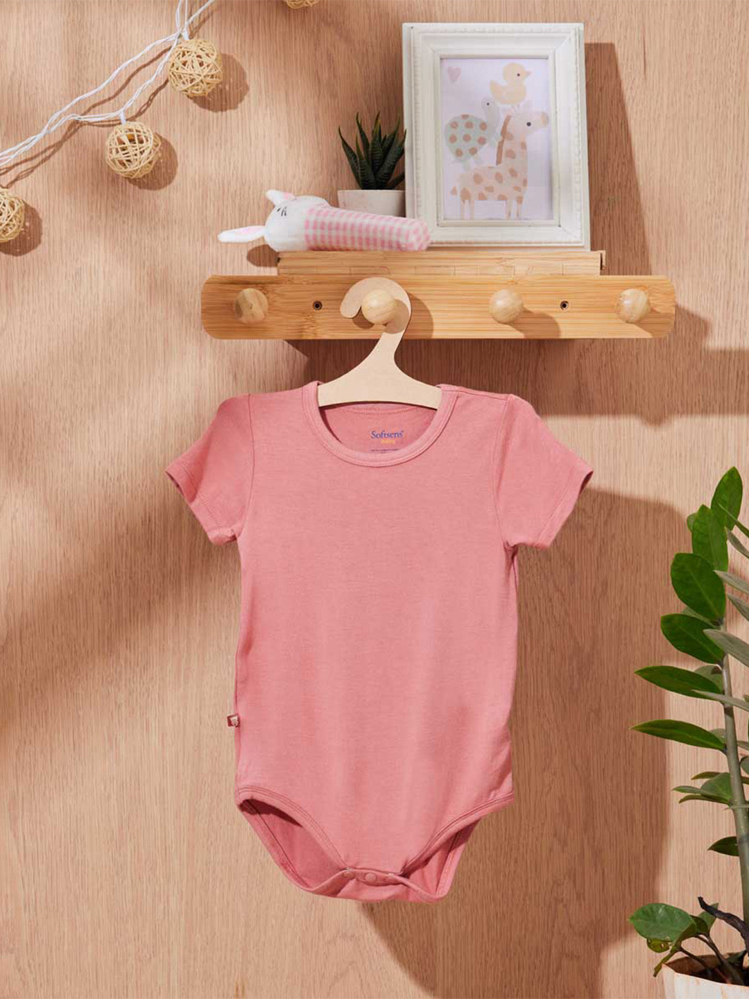 Softsens Unisex Kids Rust Bamboo Romper