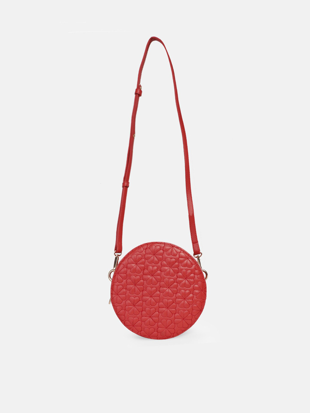 Bagsy Malone Red Textured PU Structured Sling Bag with Quilted