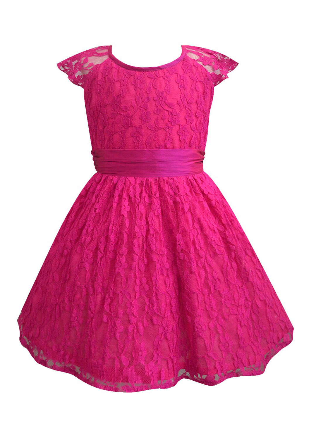 A T U N Pink Lace Dress