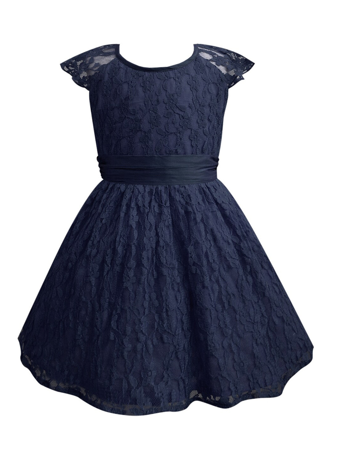 A T U N Navy Blue Lace Dress