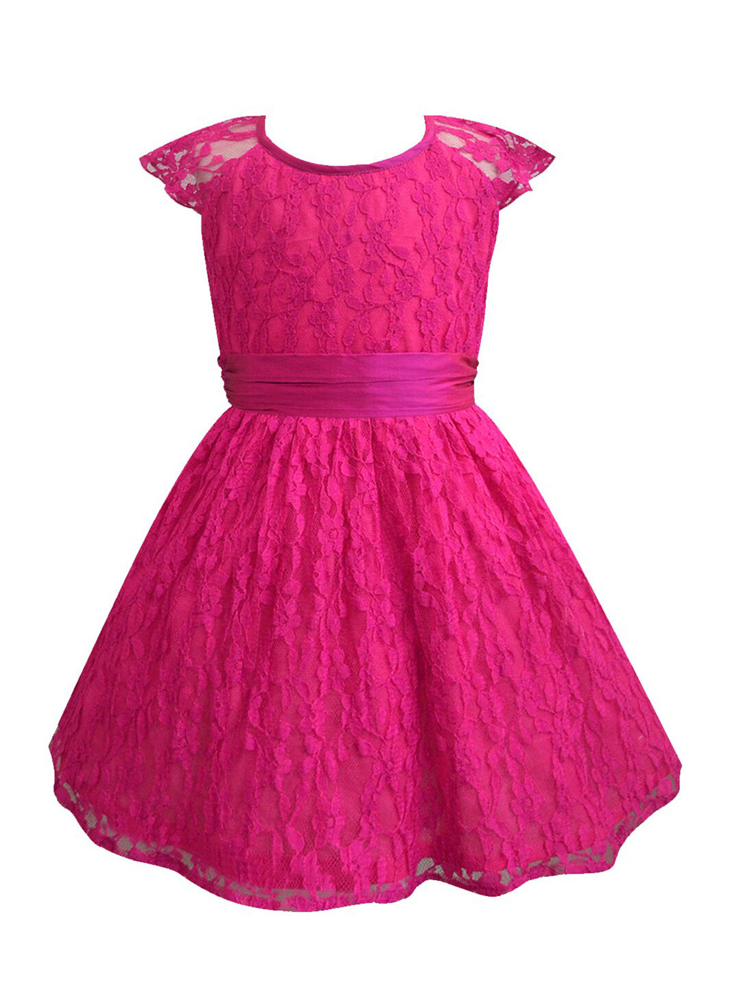 A T U N Pink Lace Dress