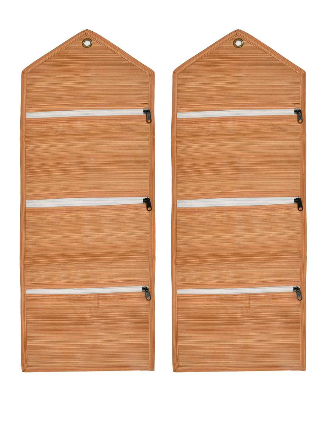 Kuber Industries Set Of 2 Brown & Black Printed Wooden Design Wall Hanging Magazine Organizers