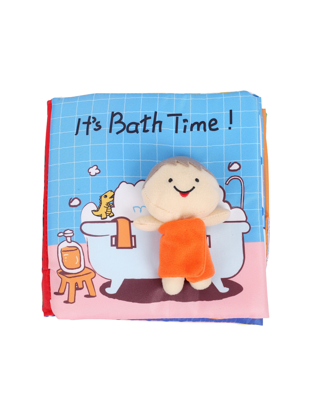 Baby Moo Kids Blue & Orange Printed Bath Time Activity Cloth Book