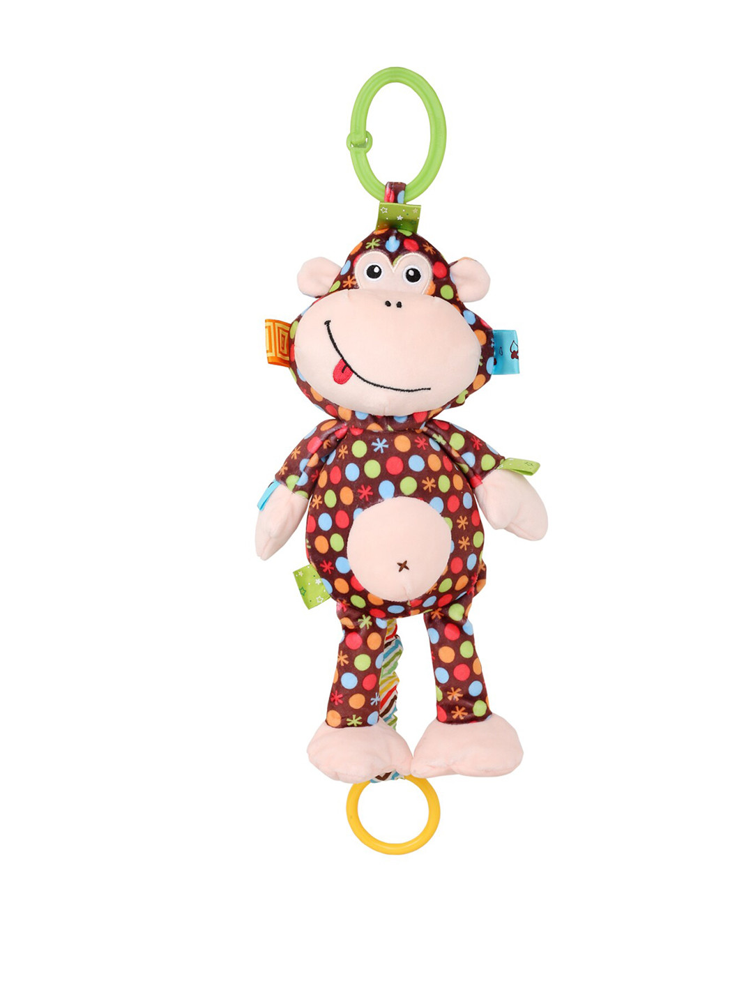 Baby Moo Unisex Kids Multi-Coloured Polka Dotted Monkey Hanging Pulling Toy
