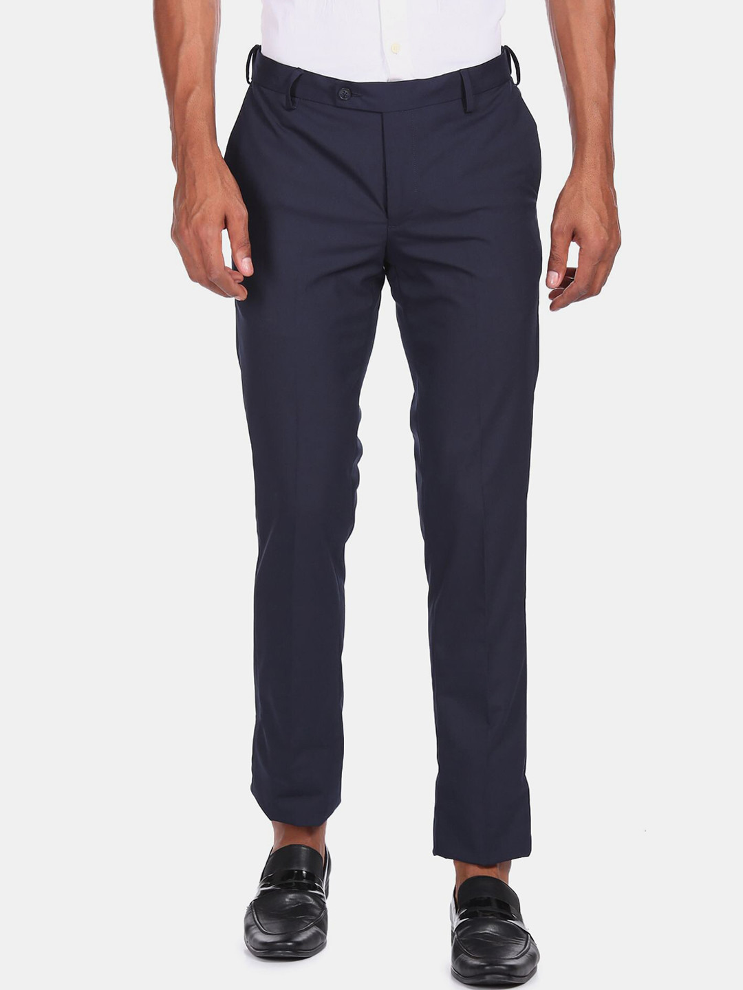 Arrow Men Navy Blue Chinos Trousers
