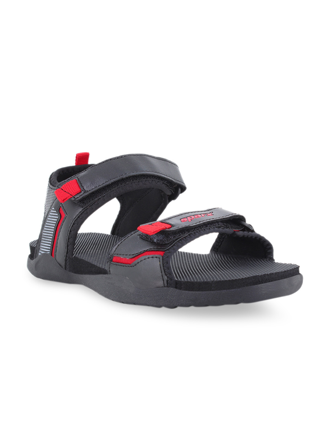 Sparx Men Black & Red Solid Floater Sandals
