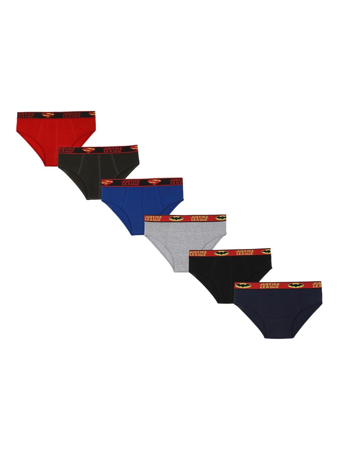 Red Rose Boys Pack Of 6 Solid Cotton Basic Briefs JR-78JLPO6