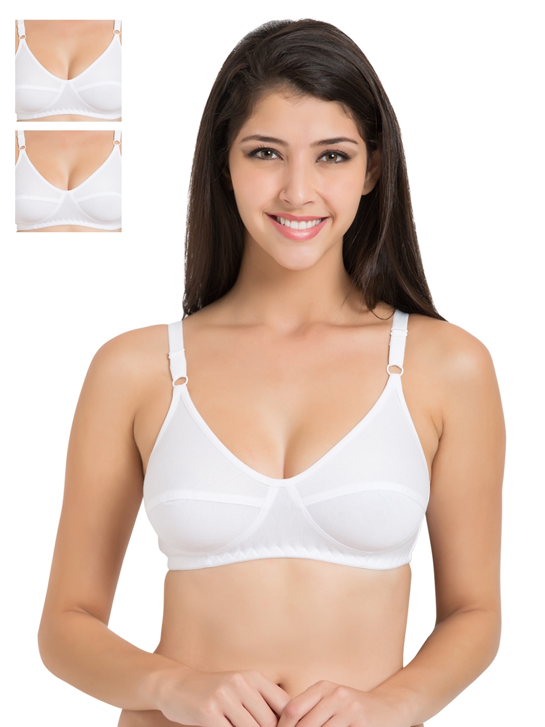 Buy Souminie Pack Of 3 White Full Coverage Bras SLY935WH 3PC 44D - Bra for  Women 1634846